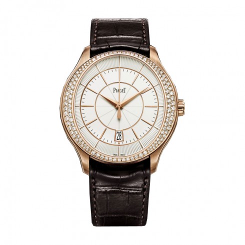 Piaget Gouverneur Silver Guilloche Dial 18K Rose Gold Diamond Men's Watch GOA39114 watches