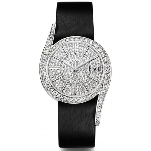 Piaget Limelight Gala Diamond Dial Black Satin Strap Ladies Watch G0A38162 watches
