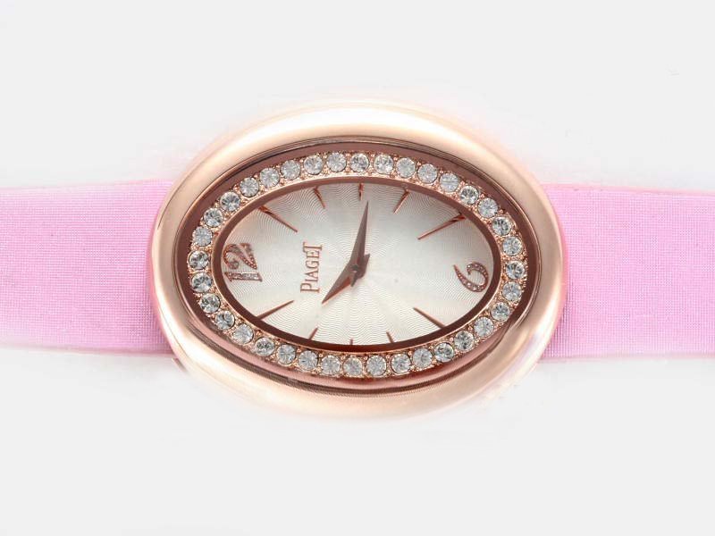 Piaget Limelight Oval-shaped G0A31059 Oval Womens Pink Ostrich Leather Strap Watch watches
