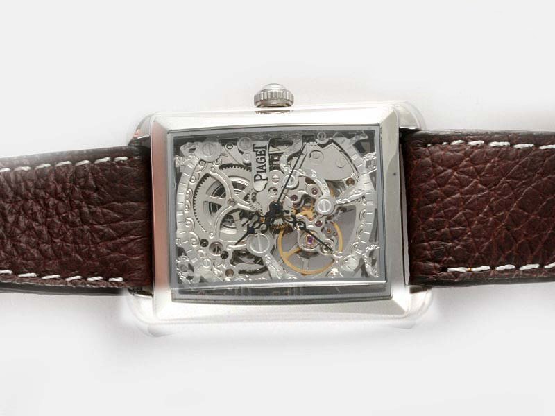 Piaget Piaget 20083 36x42mm White Dial Brown Crocodile Leather Strap Watch watches