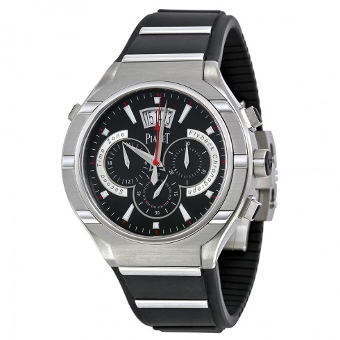 Piaget Polo Chronograph Automatic Black Dial Rubber Men's Watch G0A34002 watches