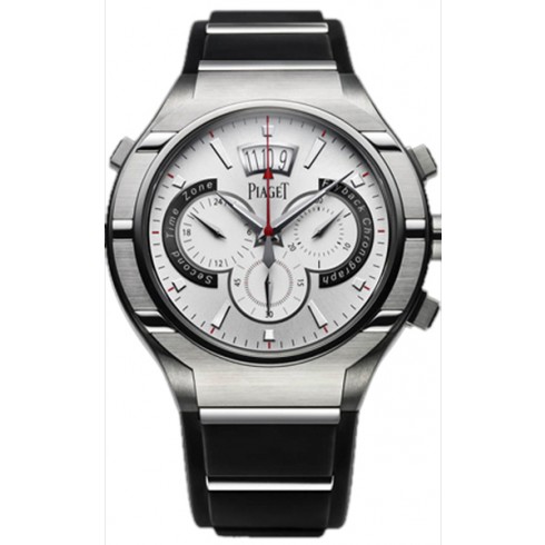 Piaget Polo FortyFive Automatic Silver Dial Black Rubber Men's Watch G0A34001 watches