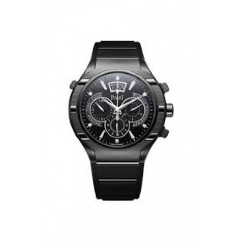 Piaget Polo FortyFive Chronograph Black Dial Rubber Men's Watch G0A37004 watches