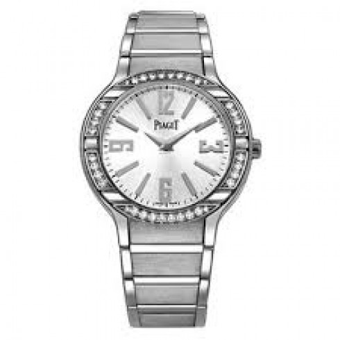 Piaget Polo Silver Dial 18Kt White Gold Bracelet Diamond Ladies Watch G0A36231 watches