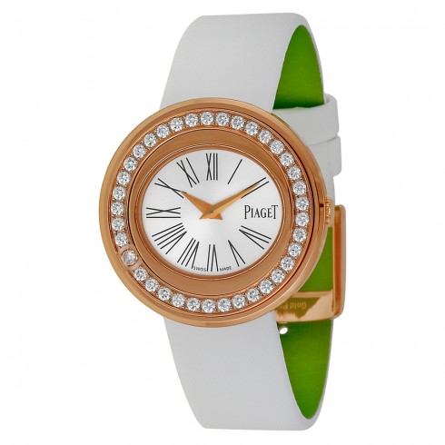 Piaget Possession Silver Dial 18kt Rose Gold Diamond Satin Ladies Watch GOA36188 watches