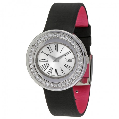 Piaget Possession Silver Dial Black Satin Ladies Watch G0A36187 watches