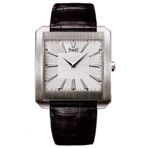 Piaget Protocole XXL Silver Dial Black Leather Men's Watch GOA32004 watches