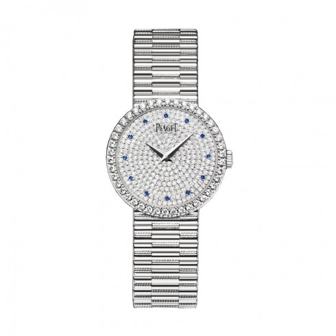 Piaget Traditional Diamond Pave Sapphire Dial 18K White Gold Ladies Watch GOA37043 watches