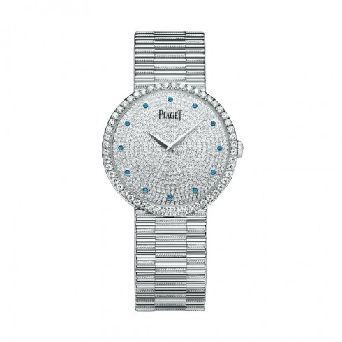Piaget Traditional Diamond Pave Sapphire Dial 18K White Gold Ladies Watch GOA37047 watches