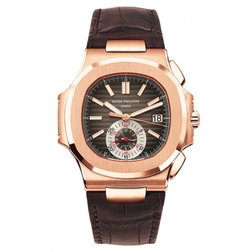 Patek Philippe Nautilus Black-Brown Dial Automatic 18 Carat Rose Gold Case Men's Watch 5980R watches