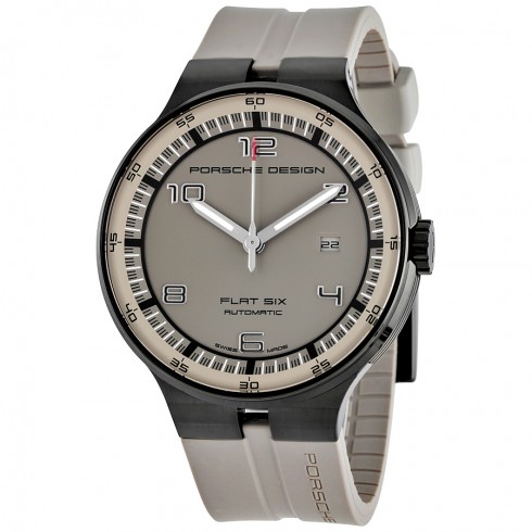 Porsche Design Flat Six Automatic Grey Dial Grey Rubber Men's Watch 6350.43.94.1255 watches