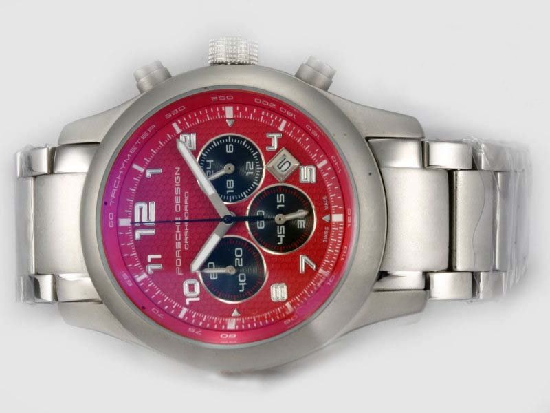 Porsche Design Orshsorro 20482 Red Dial Round Quartz Chronograph Watch watches
