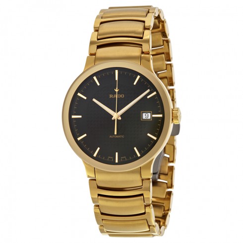 Rado Centrix Automatic Black Dial Yellow Gold-Plated Stainless Steel Men's Watch R30279153 watches
