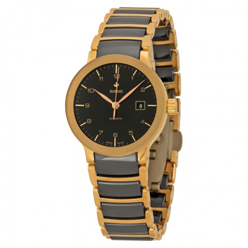 Rado Centrix Automatic Rose Gold-tone and Black Ceramic Ladies Watch R30954152 watches