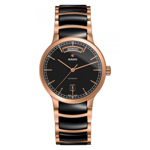 Rado Centrix Black Dial Rose Gold PVD and Ceramic Automatic Men's Watch R30158172 watches
