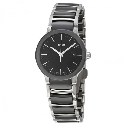 Rado Centrix Black Dial Two-tone Ceramic Ladies Watch R30935162 watches