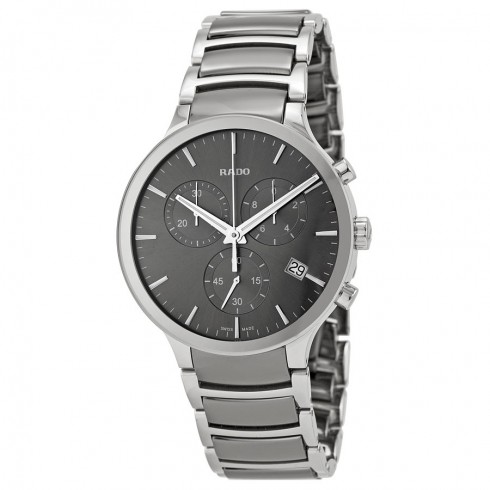Rado Centrix Chronograph Dark Grey Dial Platinum-tone Ceramic Men's Watch R30122122 watches