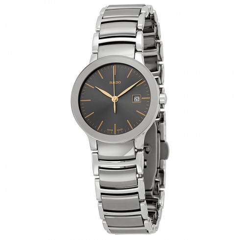 Rado Centrix Grey Dial Stainless Steel and Ceramic Ladies Watch R30928132 watches