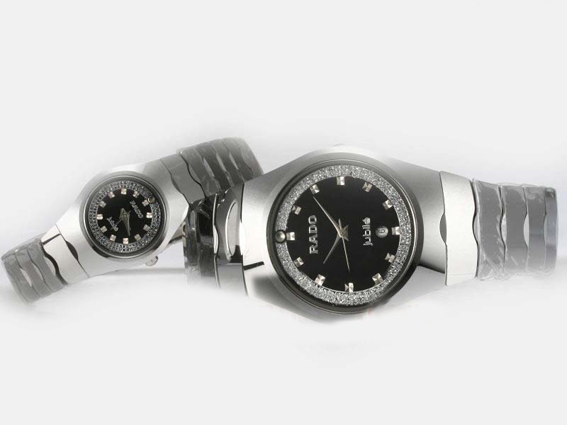 Rado Classic Jubile 2822121M Quartz Man:37x41mm / Lady:24x29mm Black Dial Watch watches