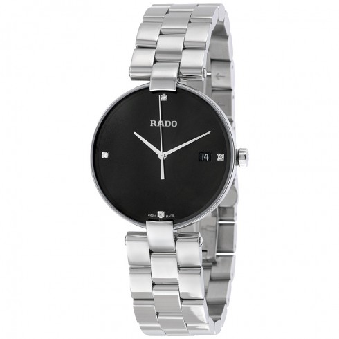Rado Coupole Black Dial Ladies Stainless Steel Watch R22852703 watches