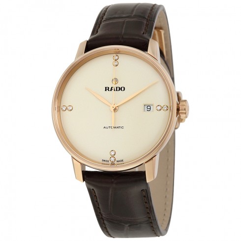 Rado Coupole Classic Automatic Champange Dial Black Leather Unisex Watch R22861765 watches