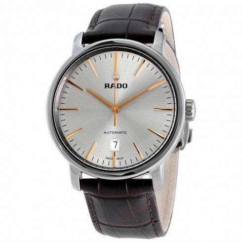 Rado Diamaster XL Silver Dial Brown Leather Automatic Men's Watch R14074106 watches