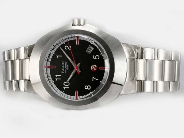 Rado DiaStar 003849 Silver Stainless Steel Strap Black Dial 39x42mm Watch watches