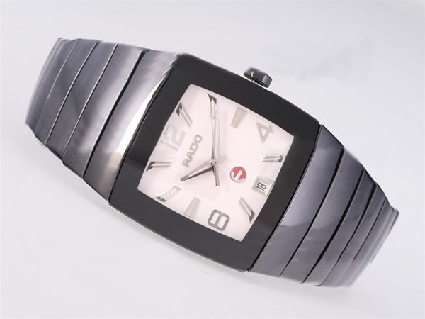 Rado DiaStar 05564170 White Dial Silver Ceramic Strap Square Watch watches