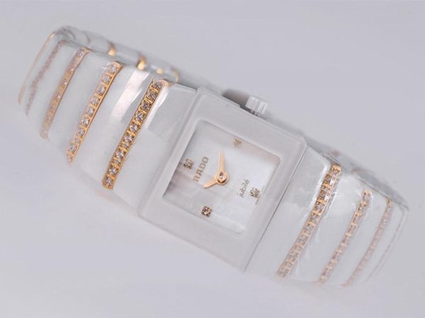 Rado DiaStar 152.0322.3 21x28mm White Dial Silver Ceramic Strap Watch watches