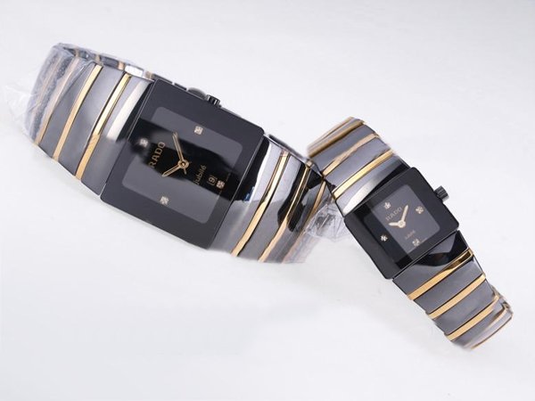 Rado DiaStar 152.0332.3 Silver Ceramic Strap Black Dial Watch watches