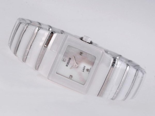 Rado DiaStar 152.0332.3 Silver Ceramic Strap White Dial Watch watches