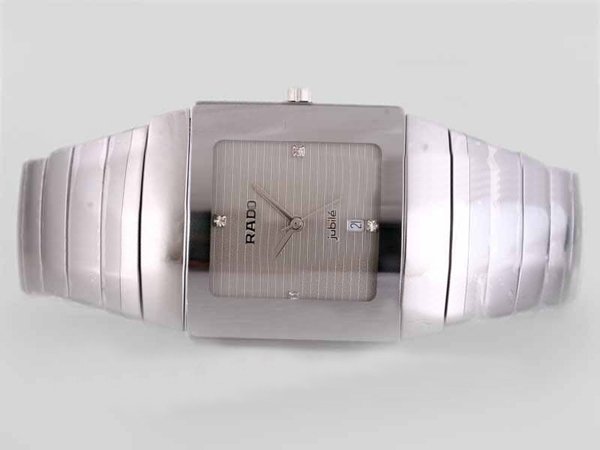 Rado DiaStar 152.0332.3 Square Silver Ceramic Strap Mens Watch watches