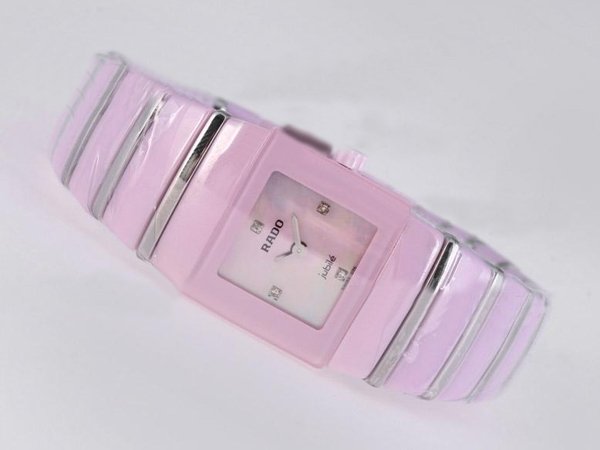 Rado DiaStar 152.0332 Womens 21x28mm Pink Ceramic Strap Watch watches