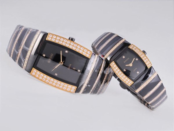 Rado DiaStar 152.0398.3.076 Midsize Rectangle Black Ceramic Strap Watch watches
