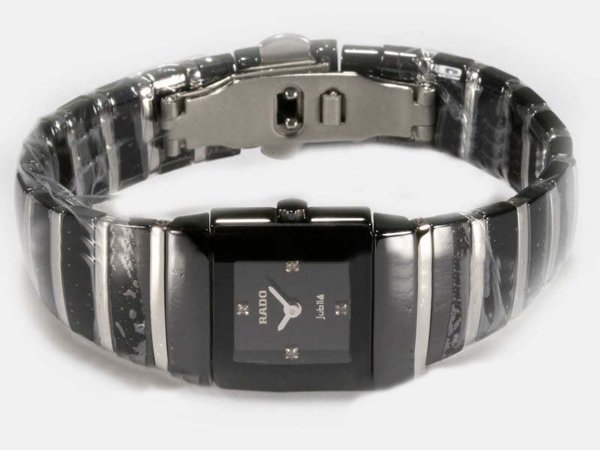 Rado DiaStar 20954 Black Ceramic Strap 21x28mm Black Dial Watch watches