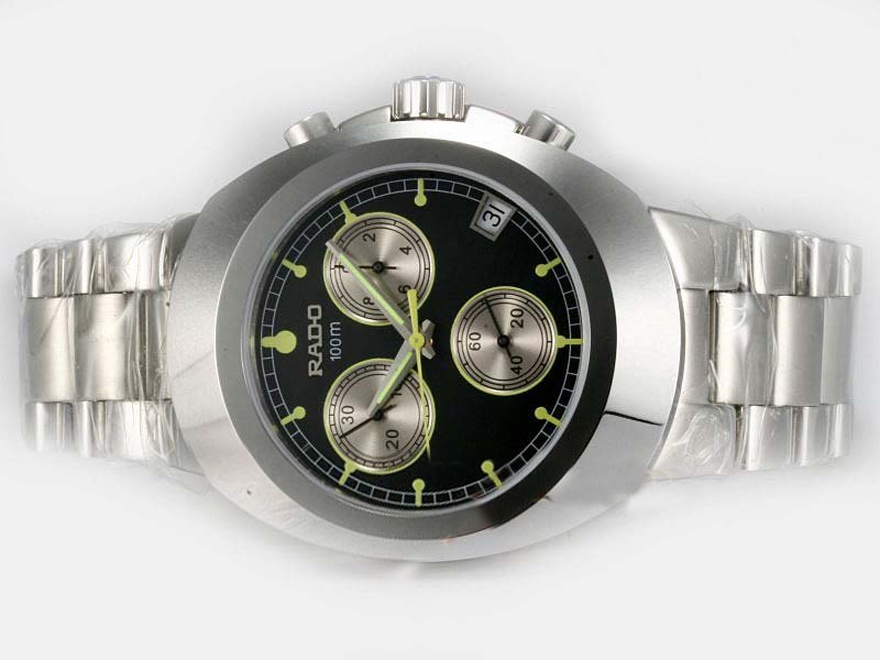 Rado DiaStar R12638153 Black Dial Stainless Steel Bezel Silver Stainless Steel Strap Watch watches