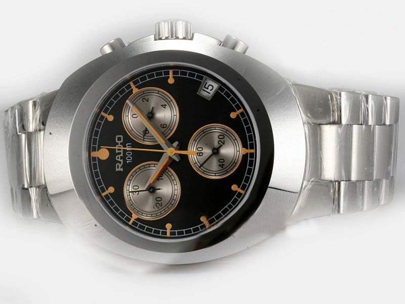 Rado DiaStar R12694153 Silver Stainless Steel Strap 39x42mm Black Dial Watch watches