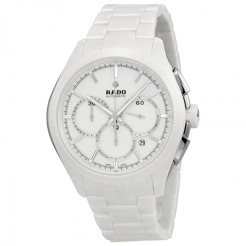 Rado Hyperchrome Automatic Chronograph White Dial White Ceramic Men's Watch R32274012 watches