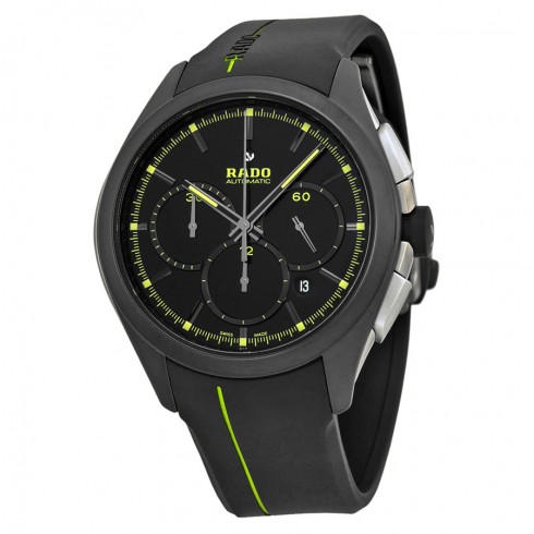 Rado Hyperchrome Chronograph Black Dial Black Rubber Men's Watch R32525179 watches