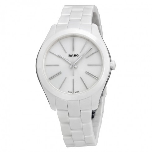 Rado HyperChrome White Dial Stainless Steel and Ceramic Case Ceramic Bracelet Ladies Watch R32321012 watches