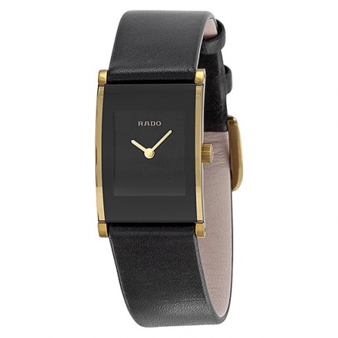 Rado Integral Black Dial Black Leather Ladies Watch R20789155 watches