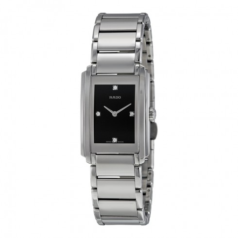 Rado Integral Black Dial Stainless Steel Ladies Quartz Watch R20213713 watches