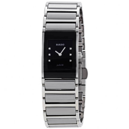 Rado Integral Black Dial Stainless Steel Ladies Watch R20786759 watches