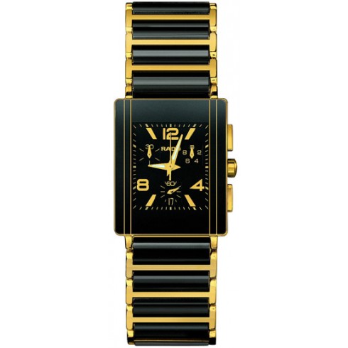 Rado Integral Chronograph 18kt Yellow Gold Black Ceramic Men's Watch R20592152 watches