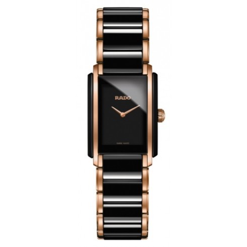 Rado Integral Quartz Black Dial Two-tone Ceramic/Stainless Steel Ladies Watch R20612152 watches