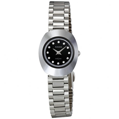 Rado Original Black Dial Stainless Steel Bracelet Ladies Watch R21558153 watches