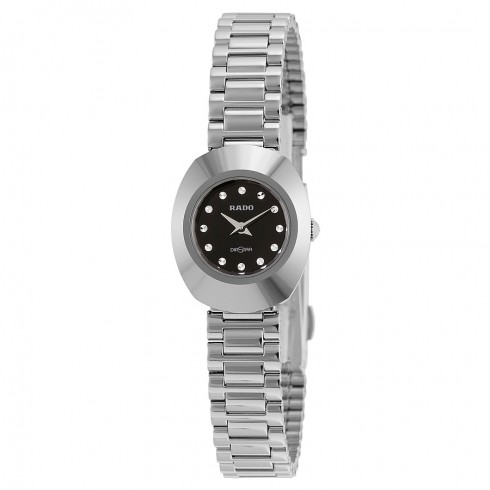 Rado Original Black Diamond Dial Stainless Steel Ladies Watch R12558153 watches