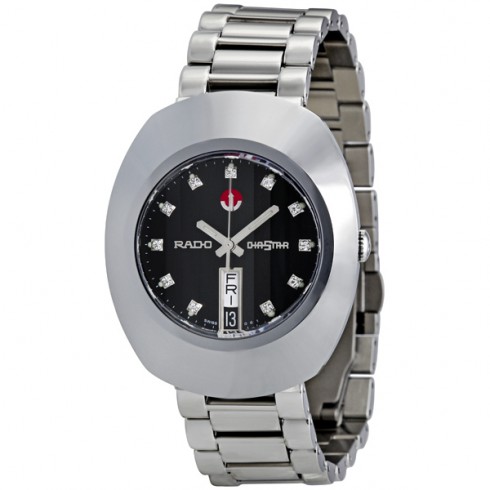 Rado Original Diastar Black Dial Diamond Stainless Steel Men's Watch R12408614 watches
