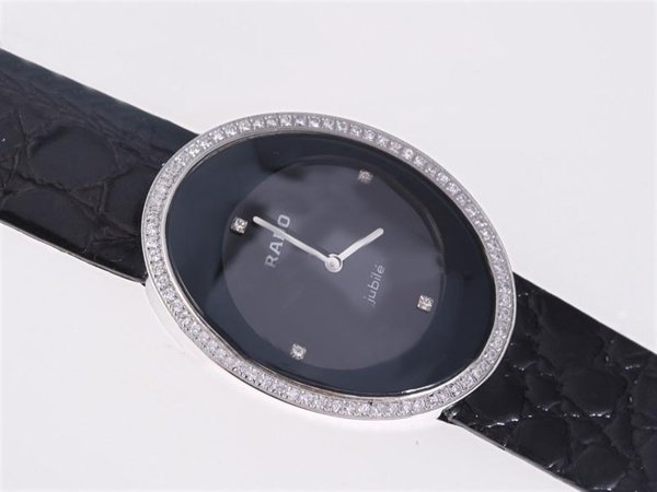 Rado Ovation 964 0541 3 071 Black Dial Quartz Stainless Steel with Diamond Bezel Watch watches