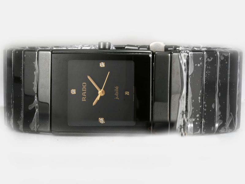 Rado Sintra 193.0769.3.015 Black Dial Black Ceramic Strap Rectangle Watch watches